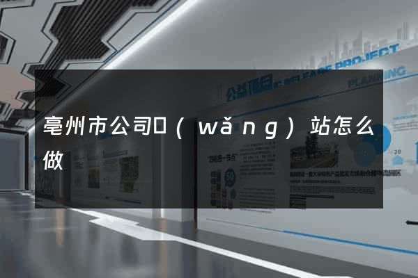 亳州市公司網(wǎng)站怎么做