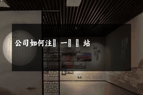 公司如何注冊一個網站