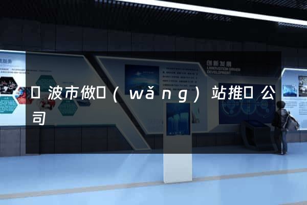 寧波市做網(wǎng)站推廣公司