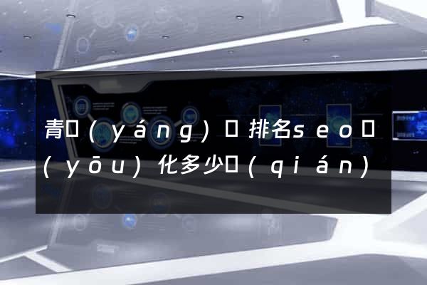 青陽(yáng)縣排名seo優(yōu)化多少錢(qián)
